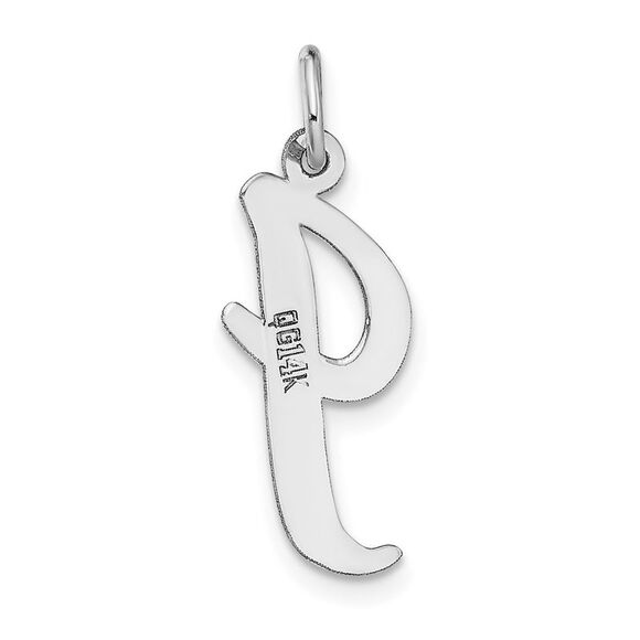 14k White Gold, Madison Collection LG Classic Script Initial I Pendant - Picture 3 of 6